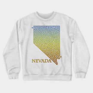 State of Nevada Colorful Maze Crewneck Sweatshirt